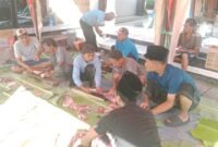 Empat ekor kambing disembelih Usai melaksanakan salat Idul Adha