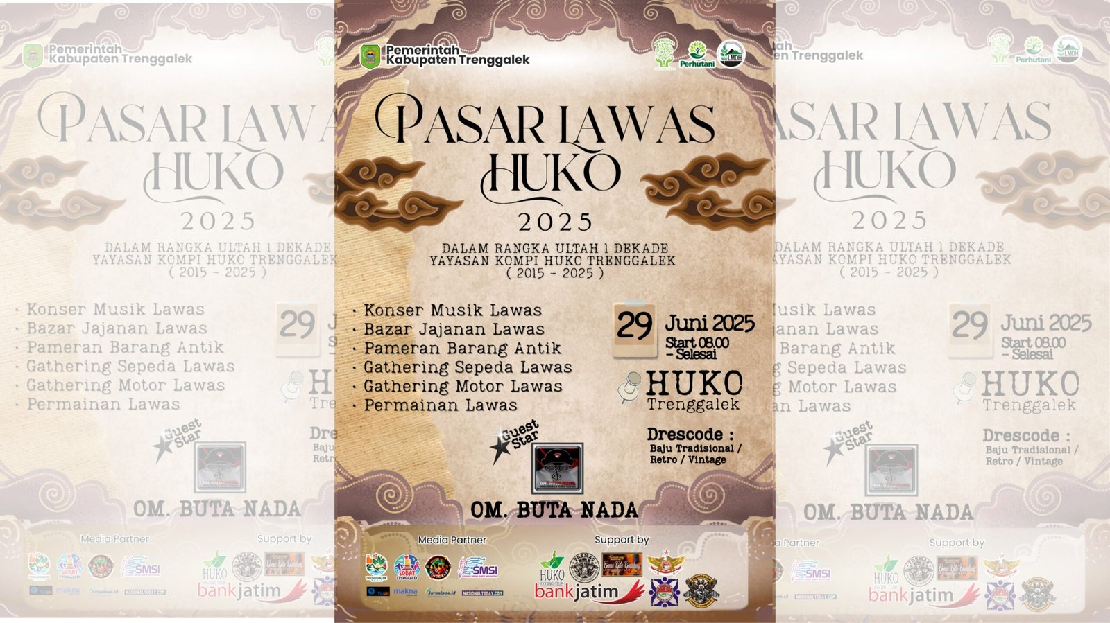 Meriahkan 1 Dekade Kompi Huko, Pasar Lawas Huko 2025 Siap Hadirkan Nostalgia di Tengah Hutan Kota Trenggalek